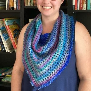 Handmade Crochet Shawl with Buttons